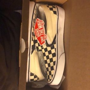 Brand new checkered slip on vans